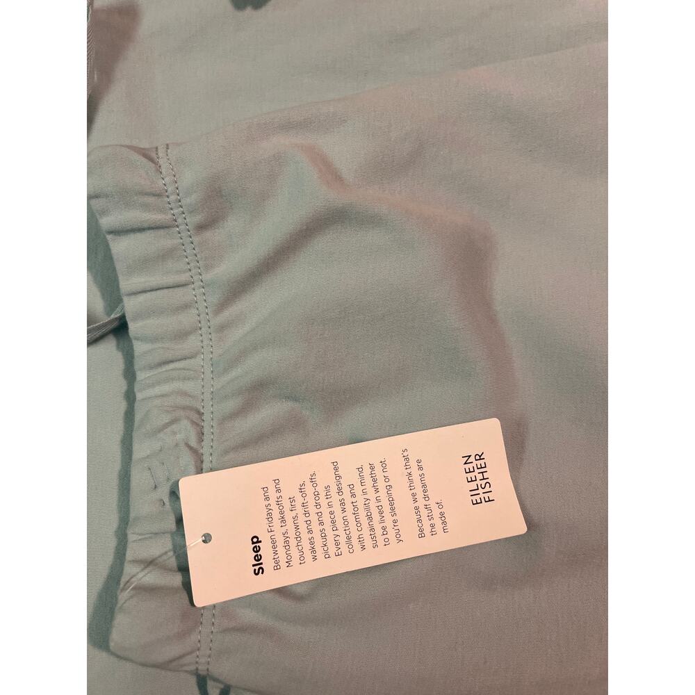 EILEEN FISHER  Organic Cotton Wide Ankle Pants in Pool Blue Size L - Picture 6 of 6